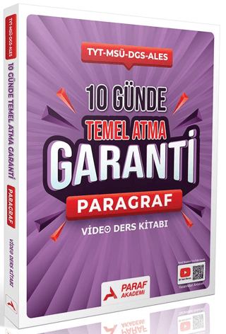 Paraf 10 Günde Temel Atma Garanti Paragraf Video Ders Kitabı